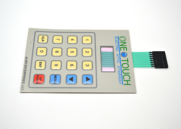 Plano/grabó en relieve el teclado del interruptor de membrana del botón con la ventana de exhibición del LCD