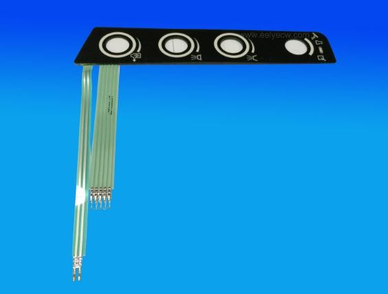 Interruptor de membrana iluminado táctil grabado en relieve modificado para requisitos particulares con el contraluz de la lámpara del EL