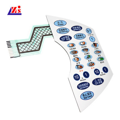 Corrosión anti de impresión de seda flexible de membrana del botón del telclado numérico retroiluminado del interruptor